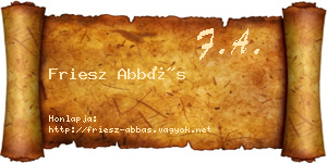 Friesz Abbás névjegykártya